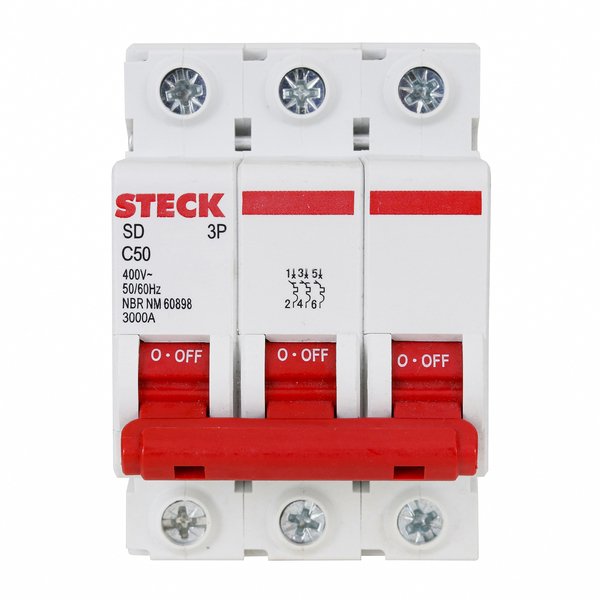 Disjuntor Tripolar 50A Curva C Steck